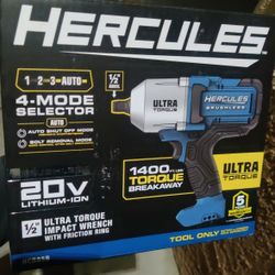 1/2" Inch Ultra Torque Impact Wrench Hercules 20v Heavy Duty 