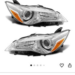 2015 2016 2017 Camry Headlight Assembly Headlights for 2015-2017 Toyota Camry Headlamp Replacement Left and Right - Chrome Housing Pair