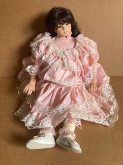 Porcelain Doll With Pink Dress