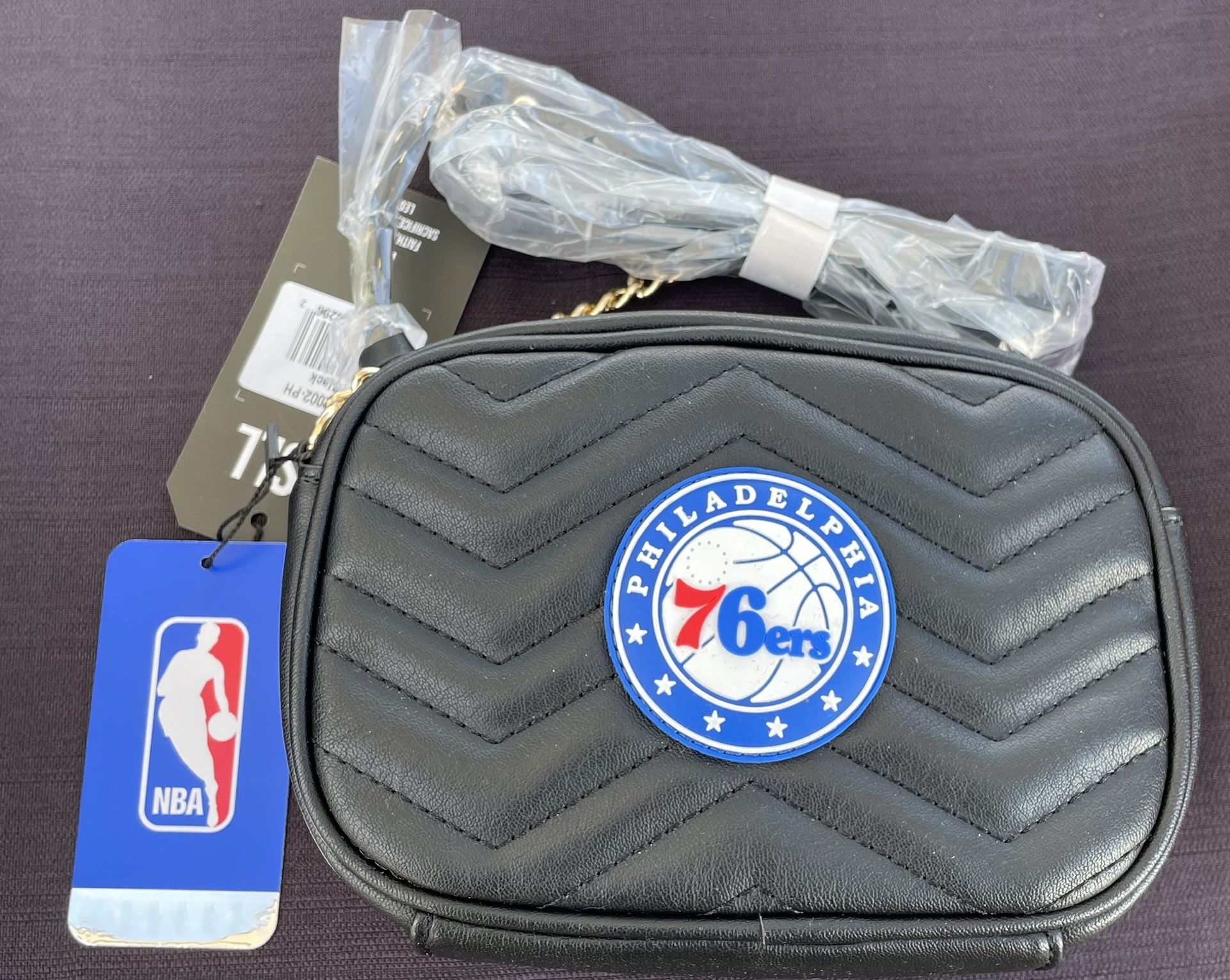 Brand New Philadelphia 76ers Women's Crossbody Bag - Black
