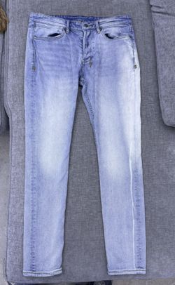KSUBI RIPPED SKINNY MENS LIGHT BLUE JEANS size 34