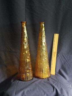 Amber Vintage Glass Vases