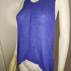 Chico's Sleeveless Crochet V Neck Tunic Top Size 1