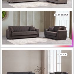 Brand New Sofa And Loveseat Bed And Storage For $599