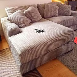 Brand New/ Sectional Couch/ L Shape Living Room Sofa Set/ Fog Gray Loveseat 