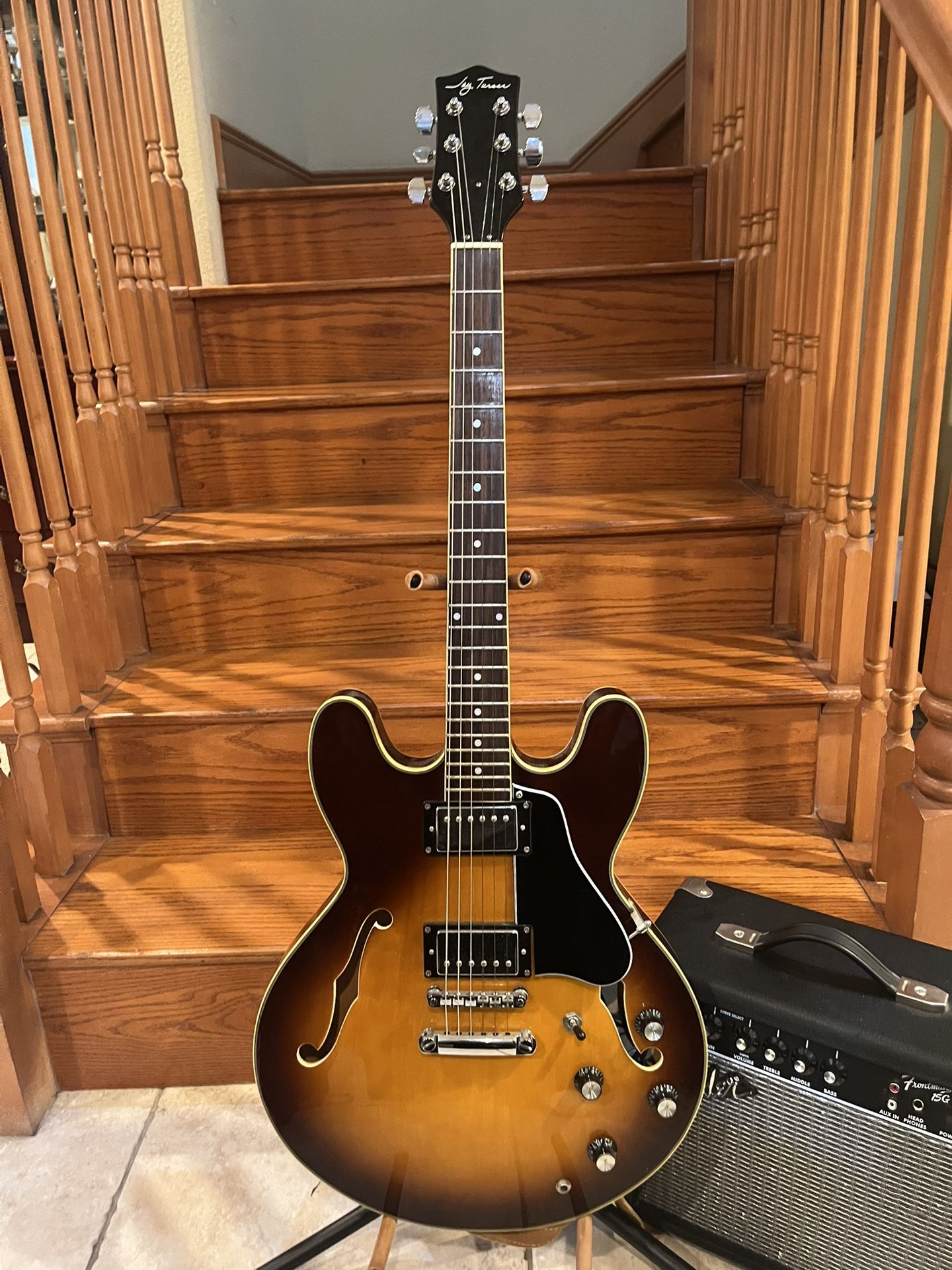 Jay Turser Semi Hollow Guitar (Mint/Rare) W/ Fender Amp
