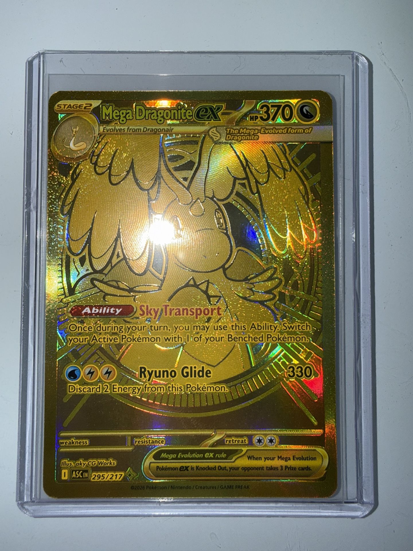 Mega Dragonite Ex 295/217 GOLD HYPER RARE POKEMON ASCENDED HEROES