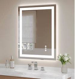 36"x28" Backlit Bathroom Mirror Anti-Fog Vanity Mirrors with Lights Wall Mounted Lighted Mirror
