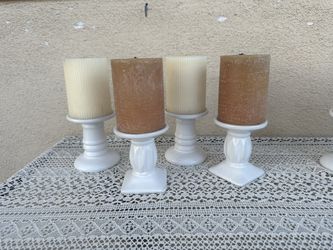 Unused Wedding Candles + Stands