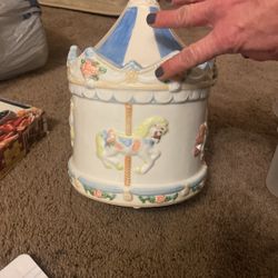 Carousel Cookie Jar Vintage 