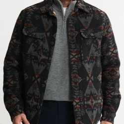 Jachs New York Wool Blend Sherpa Lined Shirt Jacket Aztec Men’s Size 2XL NWT