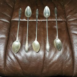 Holemas & Edwards  5 Silver Plate Tea Spoons