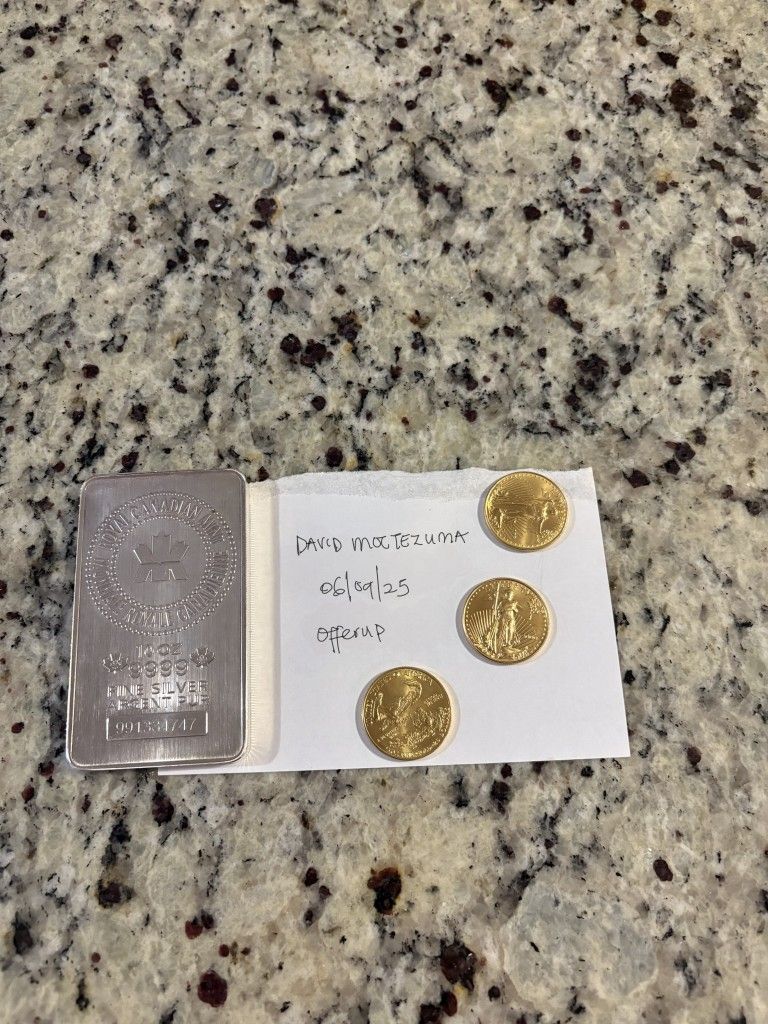 1/2 AGE COIN and RCM SILVER BAR