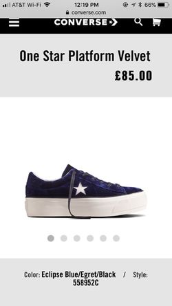 NEW IN BOX CONVERSE 6.5 women velvet navy platform