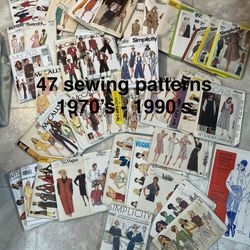 47 Sewing Patterns From 1970’s -1990’s
