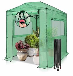 EAGLE PEAK 8x6 Easy Setup Pop Up Greenhouse, Clear/Green