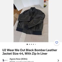$30 U2 Leather Bomber Jacket