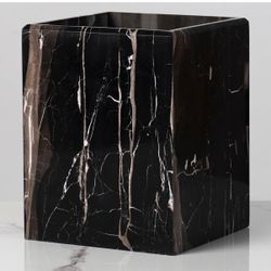 Sturdy Silver Dragon Marble Luxury Wastebasket