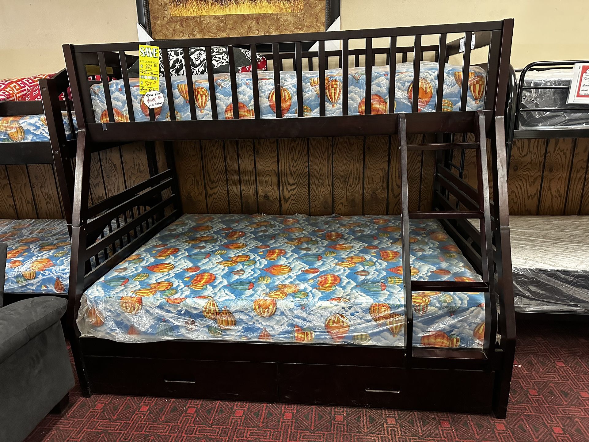 Twin Over Full Bunk Bed Complete With Bunkettes
