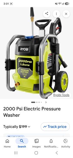 Ryobi pressure washer 2000 PSI with soap dispenser