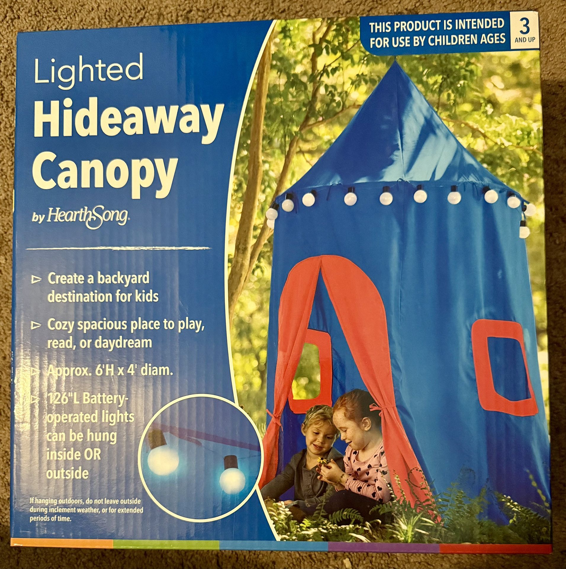 Kids lighted hideaway canopy