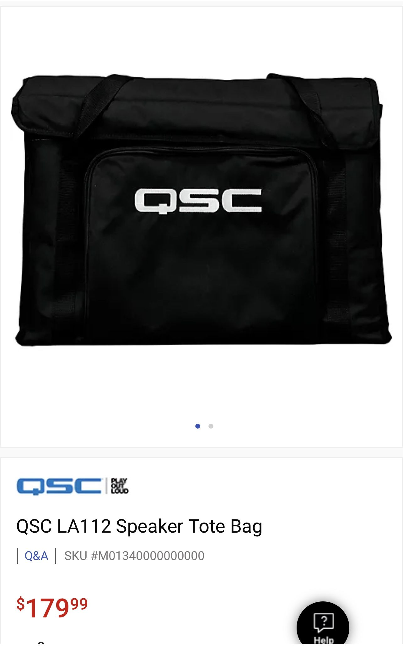 QSC LA108 Speaker Tote Bag (2x) $120 EA