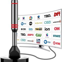 new Digital TV Antenna for Smart TV Indoor，2026 HD Antenna with Strong Magnetic Base, 360°&Long Range Reception HDTV Antennas for Local Channels, Easy