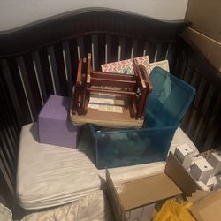 Baby Crib, Armoire, And Dresser
