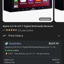 Alpine W670 Radio 