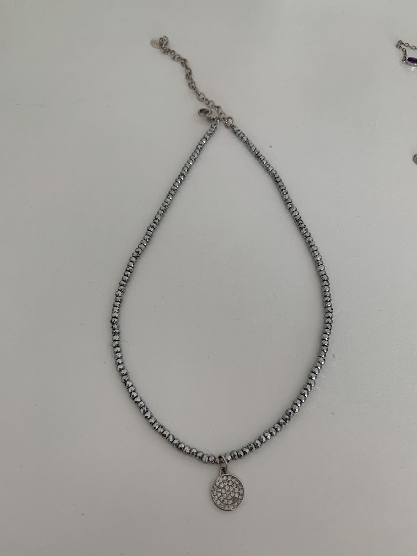 Gemstone and 925 sterling silver choker