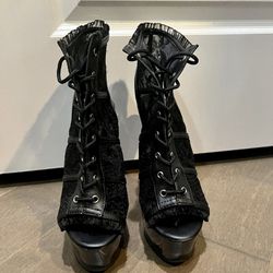 Pleaser 7” laced Heels