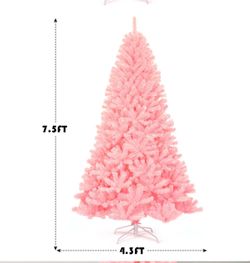 Pink Christmas tree without lights