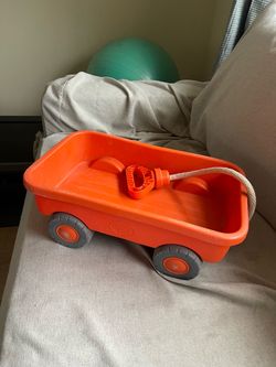 Green Toys Kids Pull Wagon Orange