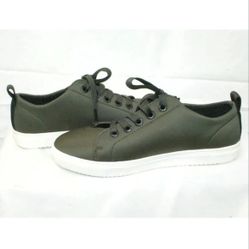 Onia Levi sneakers shoes neoprene solid deep sage dark green like new size 8