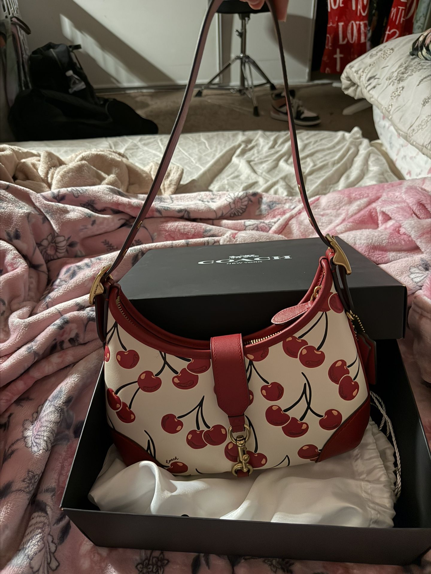 Coach Hamptons Hobo Bag With Cherry Print