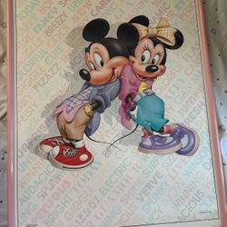 VINTAGE POSTER Disney's Mickey And Minnie Mouse Back To Back 1986