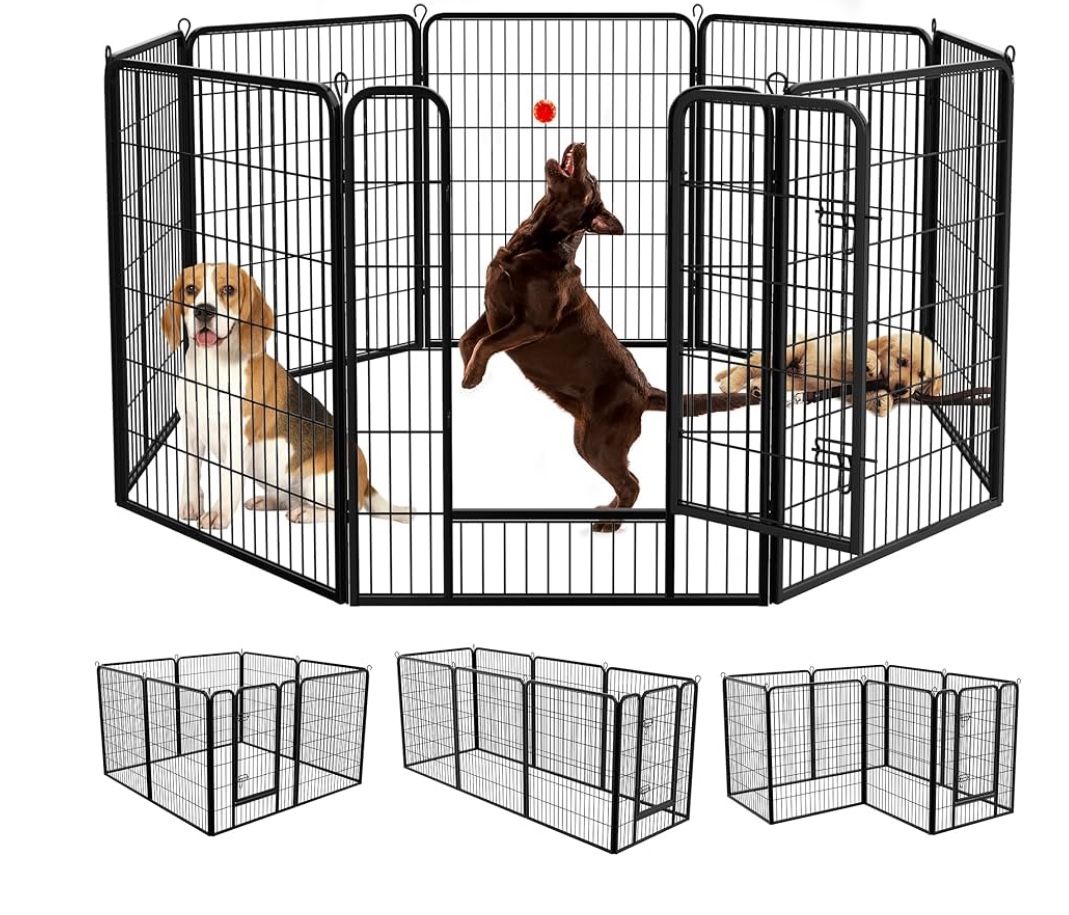 Nova Microdermabrasion 8-Panel Dog Playpen - 40" Height, Indoor/Outdoor, Small to Large Dogs, Puppy Kennel