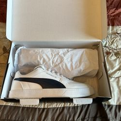 PUMA Men's 11.5 PORSCHE PL Caven 2.0 Turbo Sneaker White, Navy
