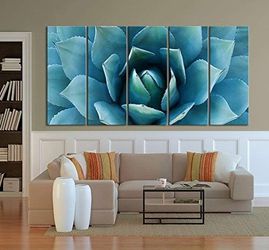 Wall Art Blue Agave Canvas Prints Agave Flower Large Art Canvas Printing Extra Large Canvas Wall Art