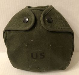 Vintage Canvas US Army Canteen Cover 
