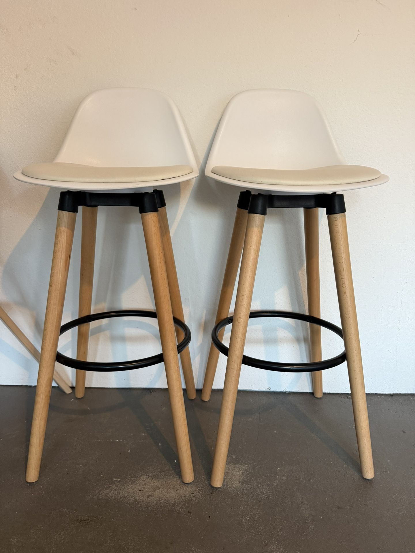 Counter Height Modern White Chairs (2)