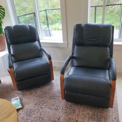 Lazy boy harbor town recliners black leather 