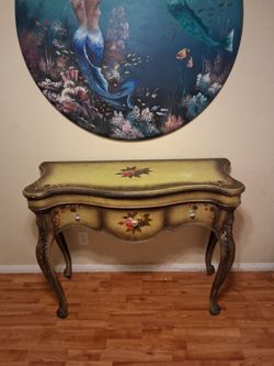 Antique hand painted entry table