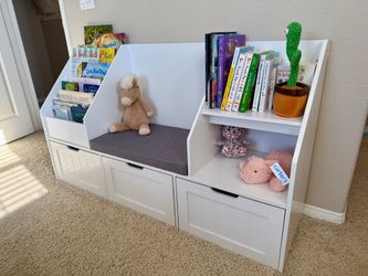 Toy and book Shelf with Bench