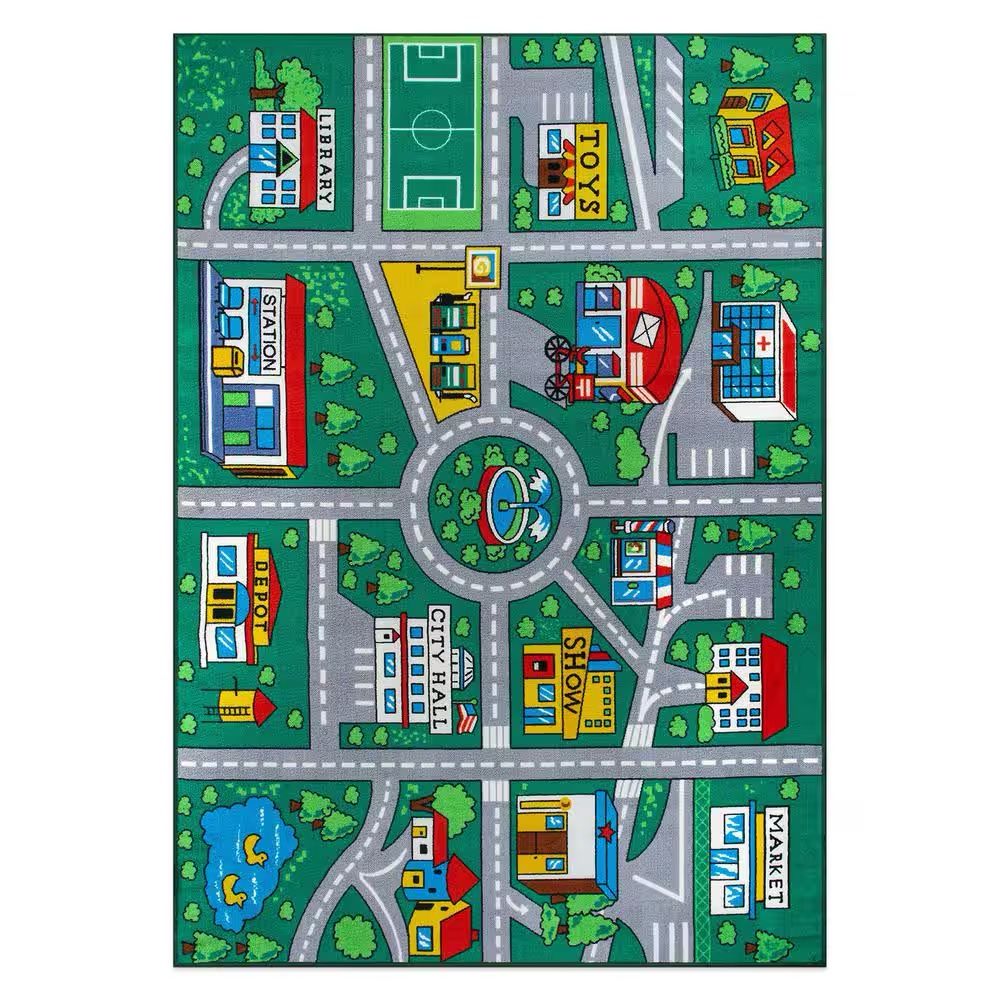 Playroom city neighborhood Rug