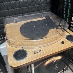 Record Player , With Stack Of Records 