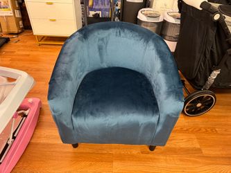 Teal Velvet Barrel Accent Chair