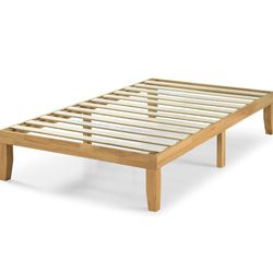 TWIN 12” WOOD BED FRAME WITH WOOD SLATS👇CROSSROADS 👇