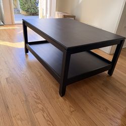 Black Wooden Coffee Table Description