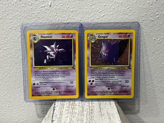 Gengar 5/62 & Haunter 6/62 Fossil Holo Rare Pokemon Card Lot Vintage 1999 WOTC